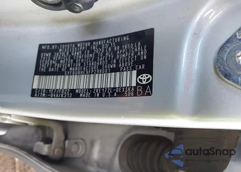 2015 Toyota Corolla S Plus из США, поврежденный, VIN 5YFBURHE9FP298001